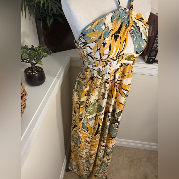 Rewind Tropical Palm Tree Maxi Dress Size XL - Picture 3 of 6